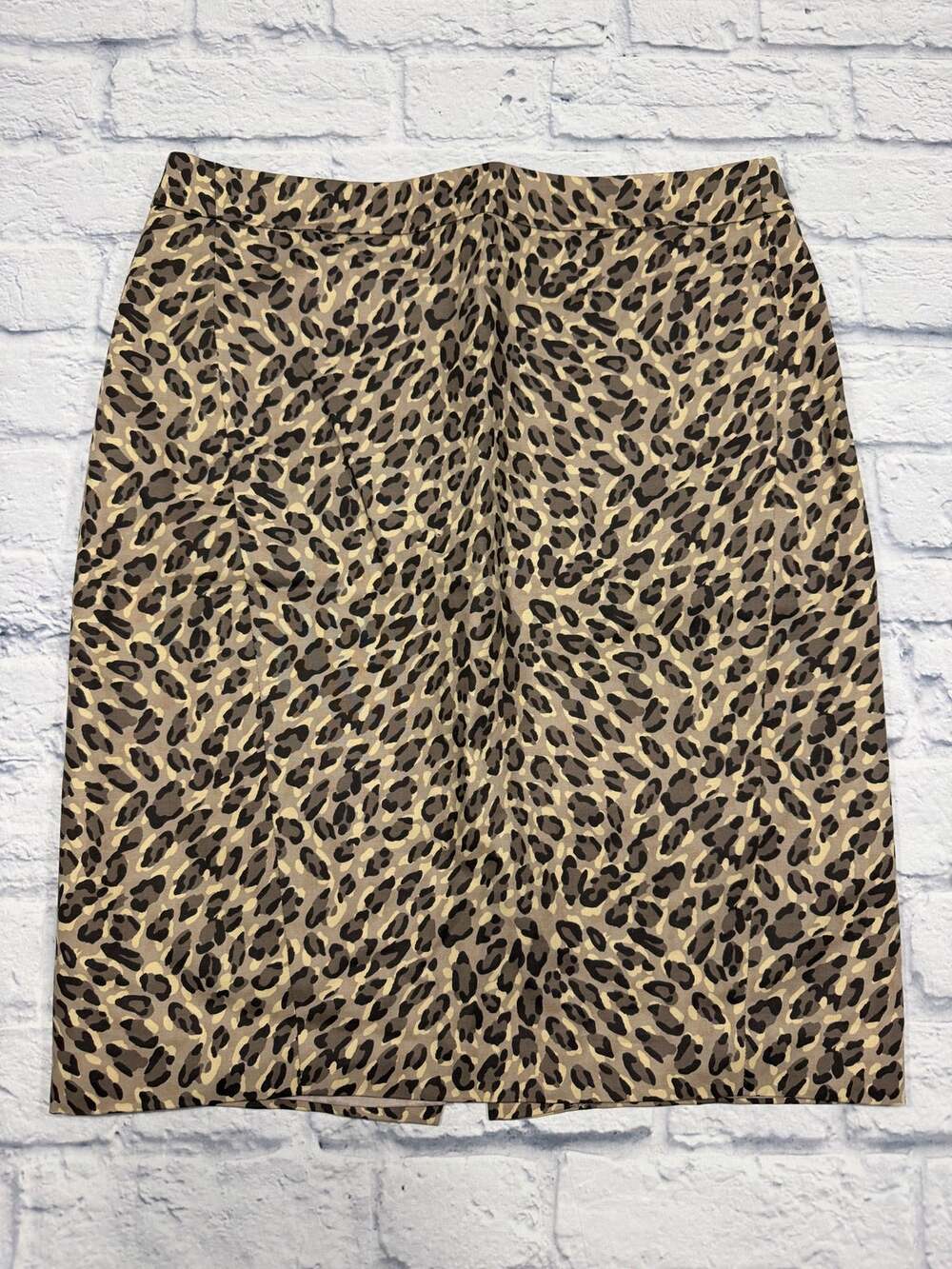 Ann Taylor LOFT Neutral Animal Print Skirt Leopard Cheetah Sz 10 Lined A349